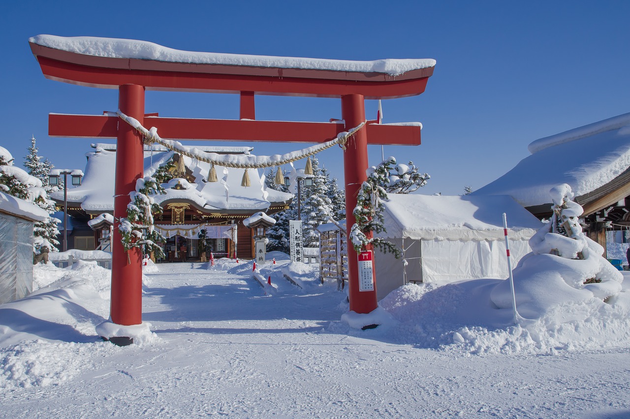 Japan Hokkaido Winter Temple
