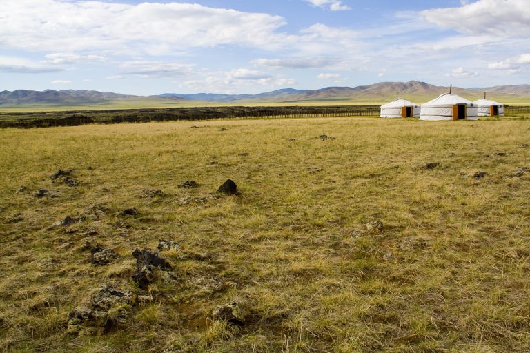 Mongolia Gobi Yurt Landscape